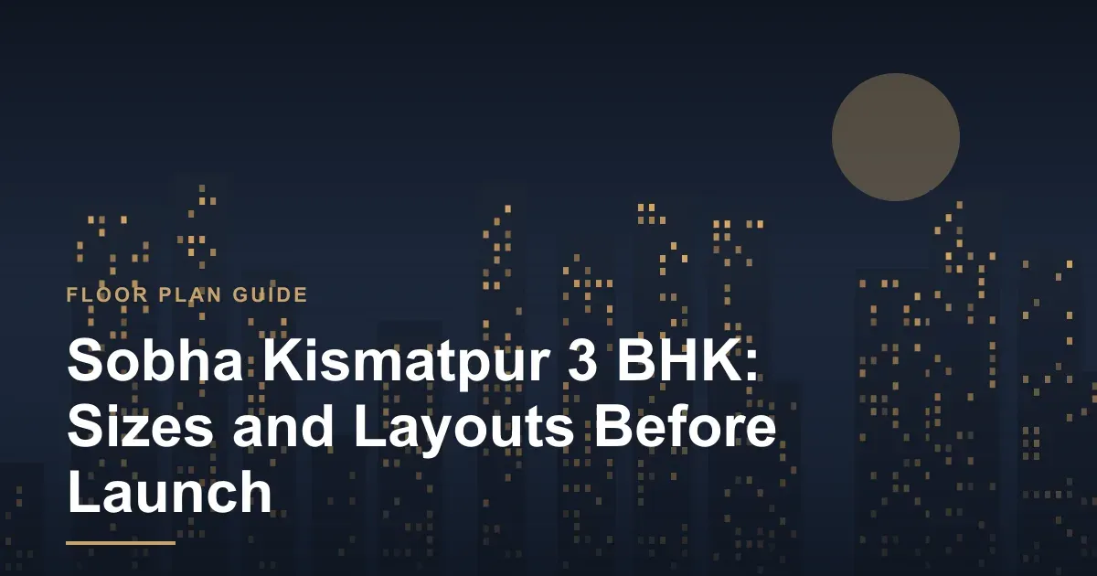 Sobha Kismatpur 3 BHK guide cover with the page title over a dusk skyline graphic of Kismatpur