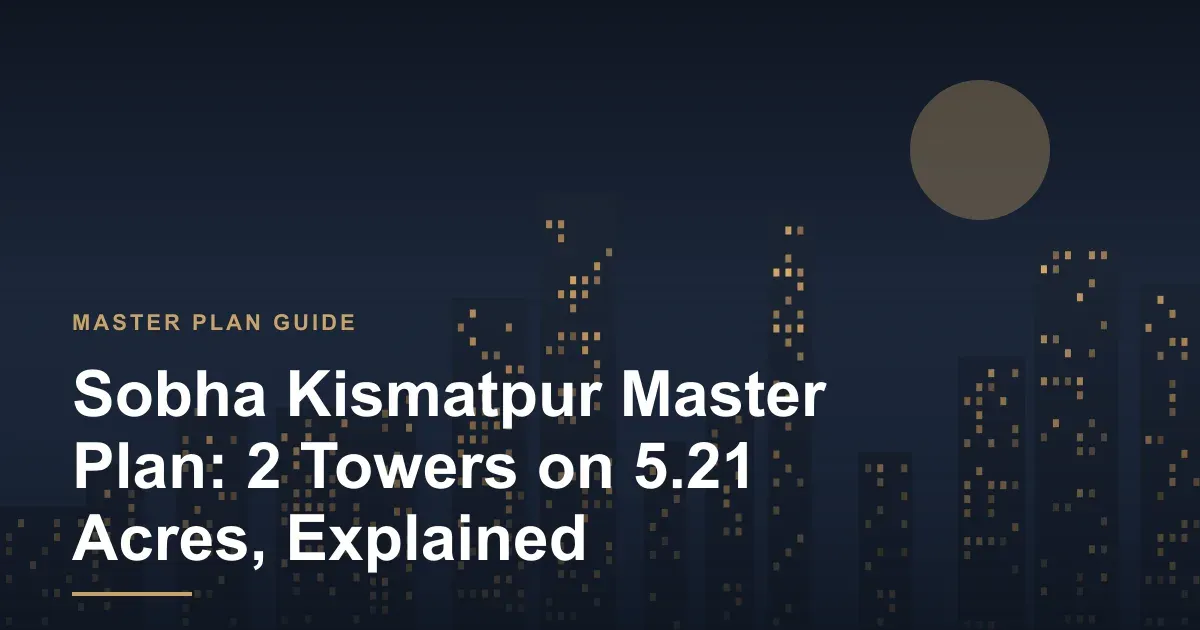 Sobha Kismatpur master plan guide cover with the page title on a dark graphic, Kismatpur, Hyderabad